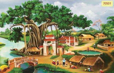 Hình ảnh Tranh dán tường đồng quê 3D khổ lớn 13